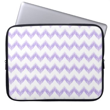 watercolor purple chevron zigzag pattern laptop sleeve