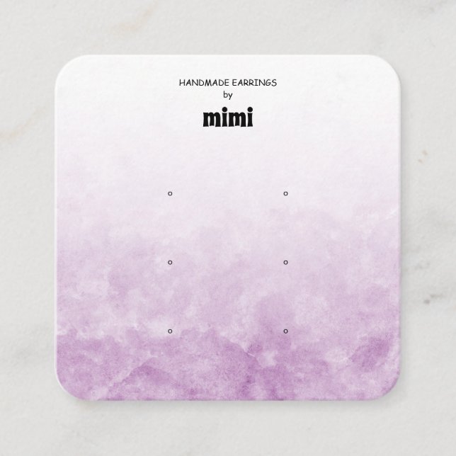 Watercolor Purple Earring Display Card (Front)