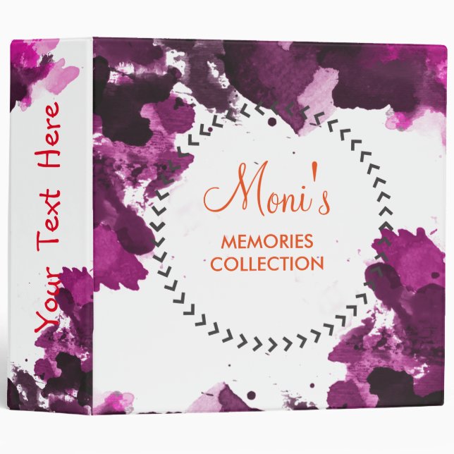 Watercolor Purple Elegant Abstract  Personalize Binder (Front/Spine)