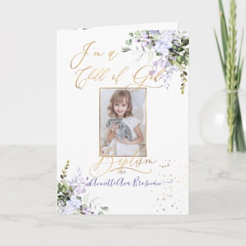 Watercolor Purple Eucalyptus LDS Baptism Program