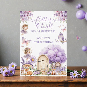 Watercolor Purple Fairy Birthday  Invitation