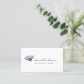 watercolor purple FLORAL business cards (Standing Front)