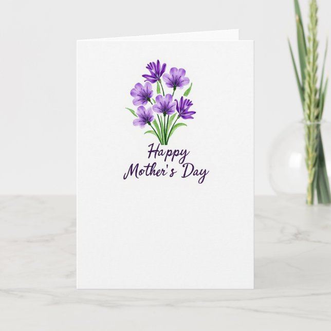 Watercolor Purple Floral Card (Front)