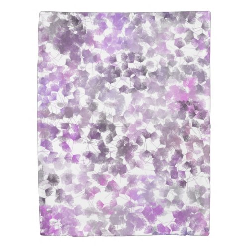 Watercolor Purple Floral Dandelion Monogram Name Duvet Cover
