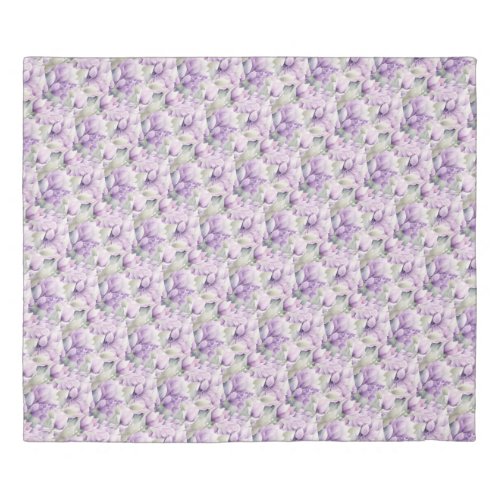 Watercolor Purple Floral Duvet Cover