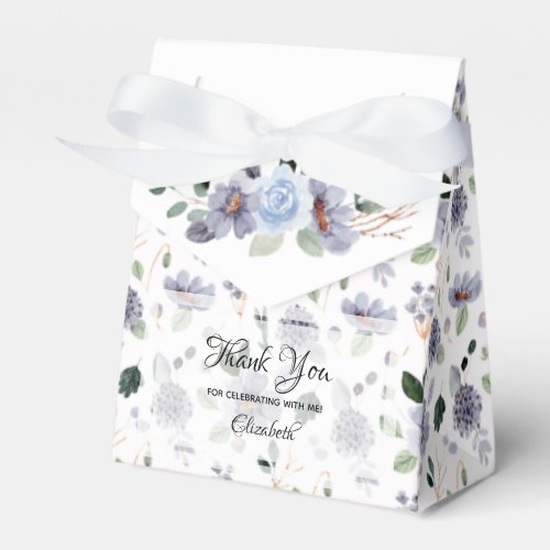 Watercolor Purple Floral  Favor Box