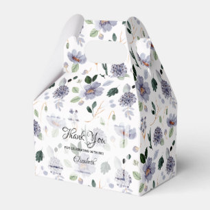 Watercolor Purple Floral Favor Boxes