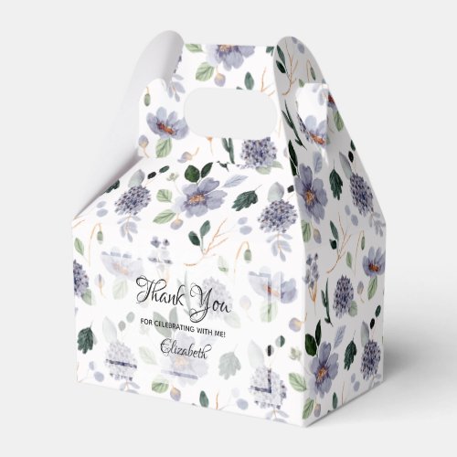 Watercolor Purple Floral  Favor Boxes