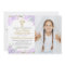 Watercolor Purple Floral First Communion Photo