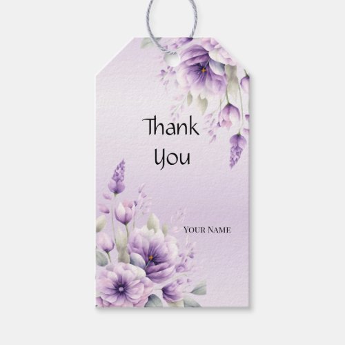 Watercolor Purple Floral Gift Tag