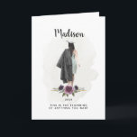 Watercolor Purple Floral Graduation Brunette Girl Card<br><div class="desc">Elegant watercolor graduation girl illustration card with inspirational message. // Can be customized to suit your needs. © Gorjo Designs. Made for you via the Zazzle platform. // Looking for matching items? Other stationery from the set available in the ‘collections’ section of my store. // Need help customizing your design?...</div>