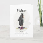 Watercolor Purple Floral Graduation Brunette Girl Card<br><div class="desc">Elegant watercolor graduation girl illustration card with inspirational message. // Can be customized to suit your needs. © Gorjo Designs. Made for you via the Zazzle platform. // Looking for matching items? Other stationery from the set available in the ‘collections’ section of my store. // Need help customizing your design?...</div>