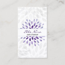 watercolor purple floral Makeup artist Card