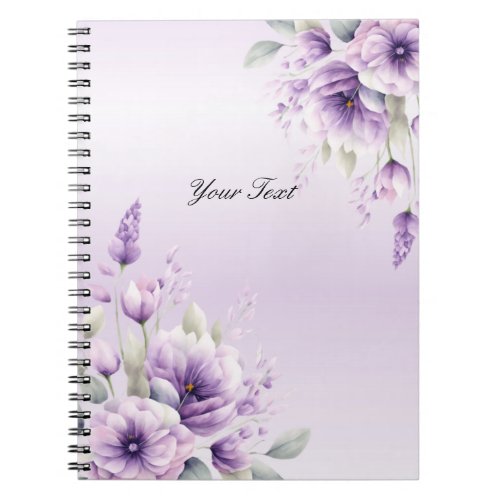 Watercolor Purple Floral Notebook