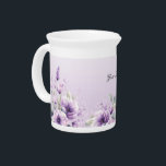 Watercolor Purple Floral Pitcher<br><div class="desc">Beautiful Watercolor Purple Floral Pitcher</div>