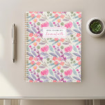 Watercolor Purple Floral Planner<br><div class="desc">Custom-designed planner notebook featuring watercolor purple floral pattern with personalized name.</div>
