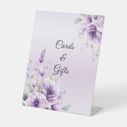 Watercolor Purple Floral Tabletop Signs
