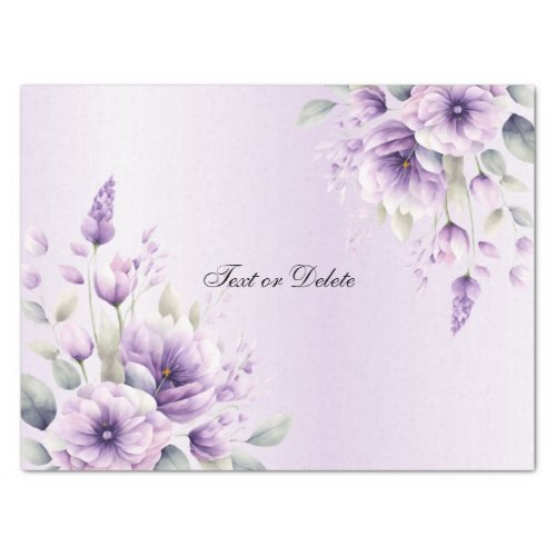 Watercolor Purple Floral Tissue Paper