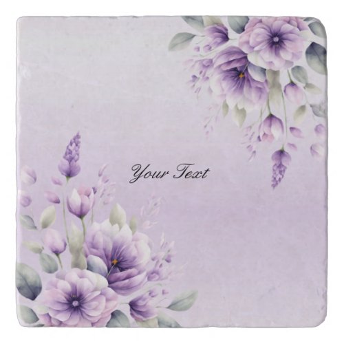 Watercolor Purple Floral Trivet
