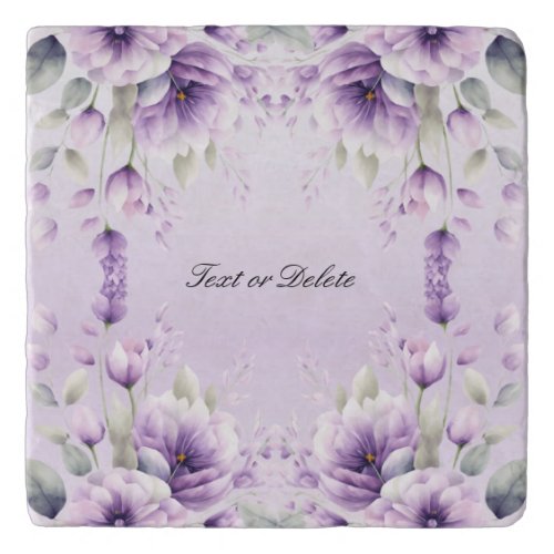 Watercolor Purple Floral Trivet