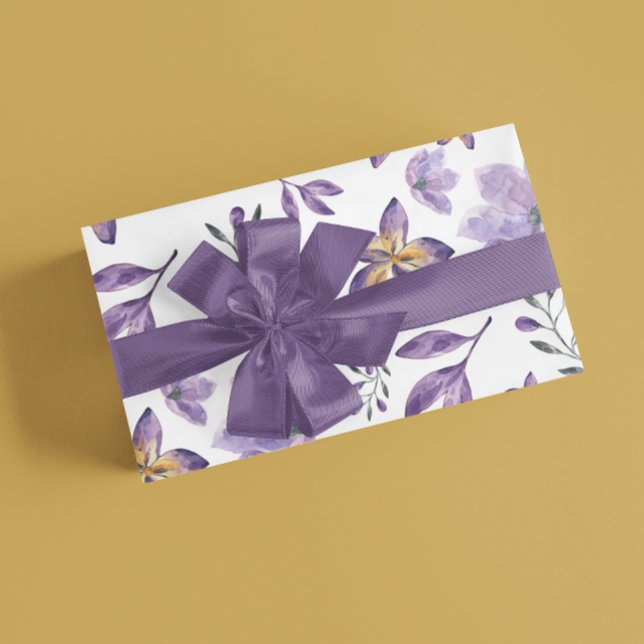 Watercolor Purple Floral Wrapping Sheets (Celebrate a special occasion with these lovely watercolor floral wrapping paper sheets! )