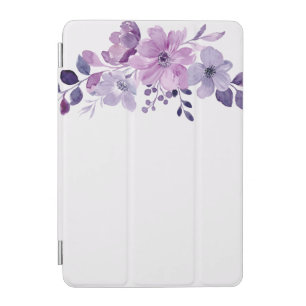 Watercolor purple flower bouquet iPad mini cover