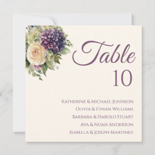 Watercolor Purple Flower Bouquet-Wedding- Invitation