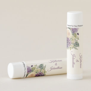 Watercolor Purple Flower Bouquet-Wedding Keepsake- Lip Balm