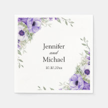 watercolor purple flowers elegant modern wedding