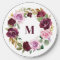 Watercolor Purple Flowers Greenery Wreath Monogram