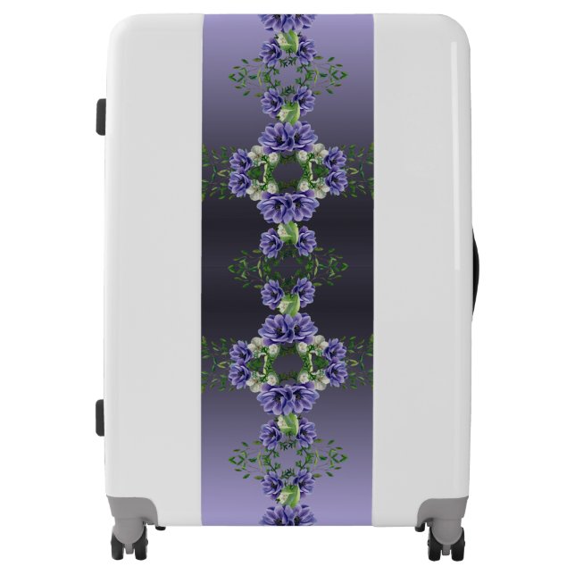 Watercolor Purple Flowers Luggage (Front)