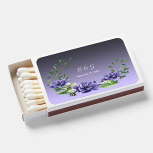Watercolor Purple Flowers Matchboxes