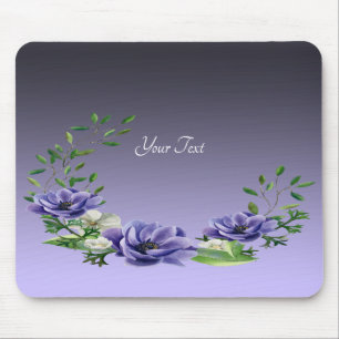 Watercolor Purple Flowers Mousepad
