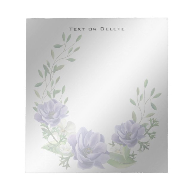 Watercolor Purple Flowers Notepad (Front)