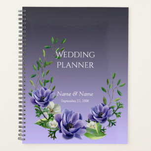 Watercolor Purple Flowers Planner