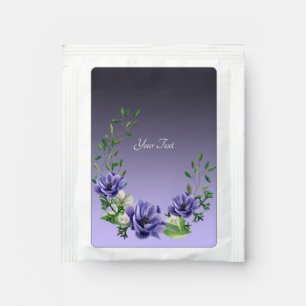 Watercolor Purple Flowers Tea Bag Drink Mix