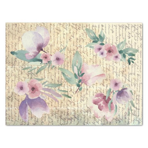 watercolor purple flowers tissue paper