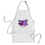 Watercolor Purple Garden Flowers. Violet Floral Adult Apron at Zazzle