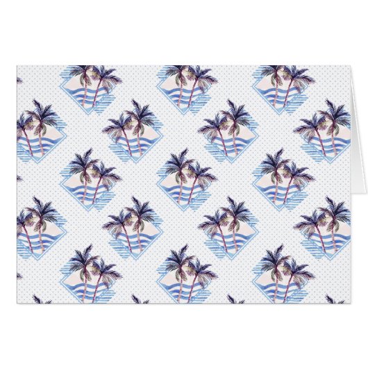 Watercolor Purple Geometric Palm Tree Pattern (Front Horizontal)