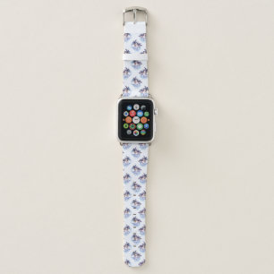Watercolor Purple Geometric Palm Tree Pattern Apple Watch Band