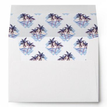 Watercolor Purple Geometric Palm Tree Pattern Envelope Watercolor Purple Geometric Palm Tree Pattern Envelope