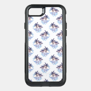 Watercolor Purple Geometric Palm Tree Pattern OtterBox Commuter iPhone SE/8/7 Case