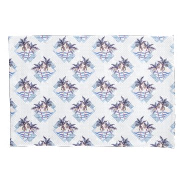 Watercolor Purple Geometric Palm Tree Pattern Pillowcase Watercolor Purple Geometric Palm Tree Pattern Pillowcase
