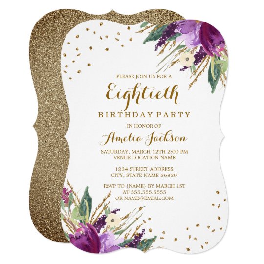 watercolor purple gold flower