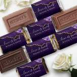 Watercolor Purple Gold Marble Geode Love Is Sweet Hershey's Miniatures<br><div class="desc">Elegant Watercolor Purple and Gold Marble Agate Geode Wedding Favor Chocolate Candy Bars. Modern Calligraphy Script Love Is Sweet with Bride and Groom Names.</div>