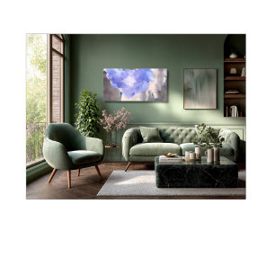 Watercolor Purple Gray Stretched Canvas Print