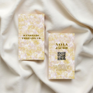 Watercolor Purple & Green Handmade Clothing Business Card