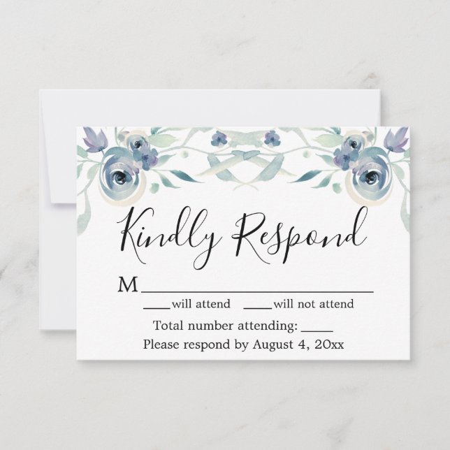 Watercolor Purple Greenery Floral Wedding Thank You Card (Front)