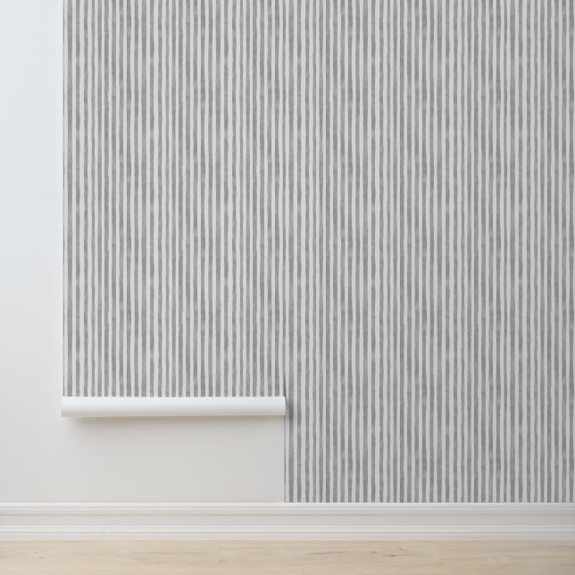 Watercolor Purple Grey Pinstripes Wallpaper (Application)