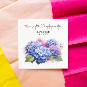 Watercolor Purple Hydrangea Floral Wedding Napkins